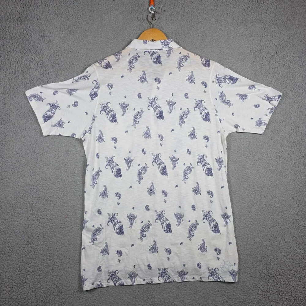 B Draddy Parsons Polo Shirt Mens Medium 100% Organic Pima 4 Button Lightweight - Picture 6 of 9